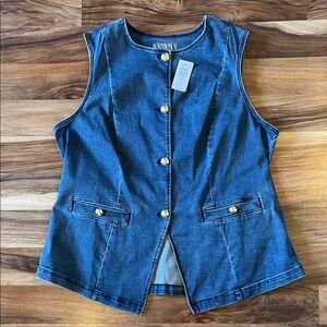 NWT Torrid Studio High Neck Denim Vest size 2 2x 18 20
